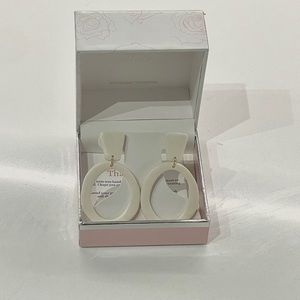 White clay statement earrings